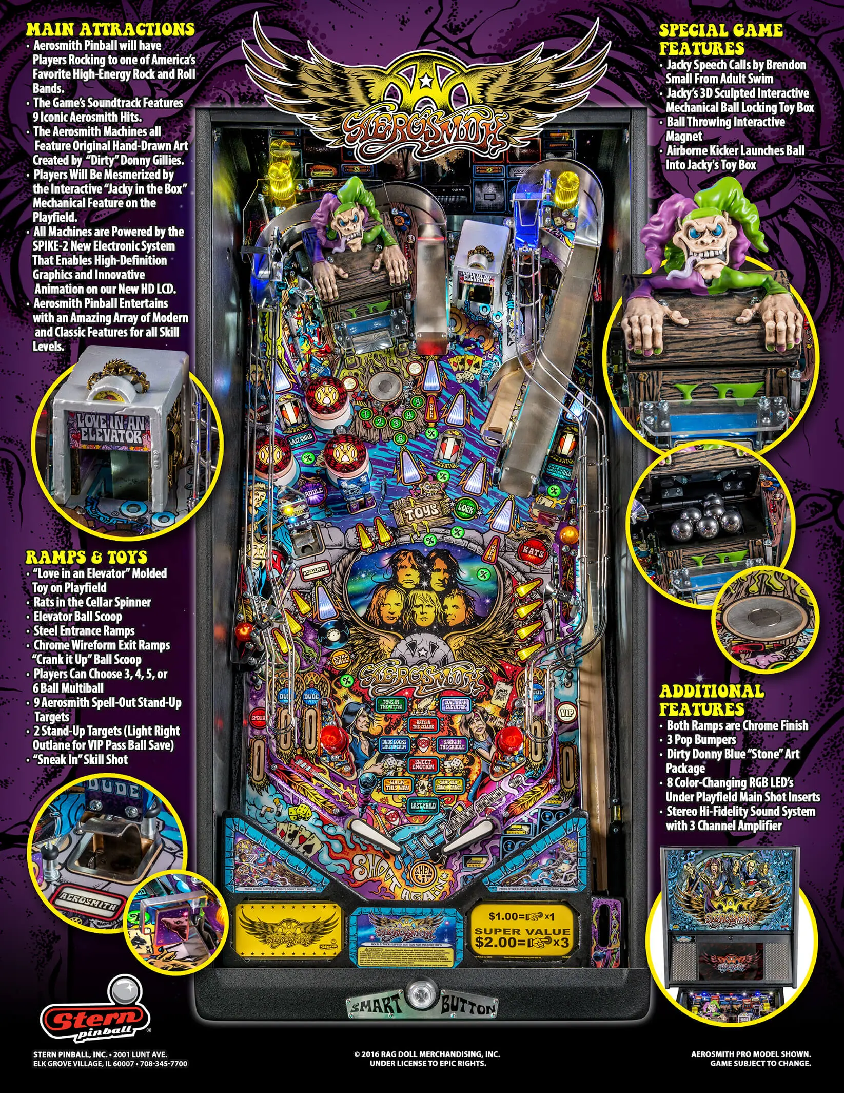 Aerosmith Pro Pinball Machine by Stern - Image 9