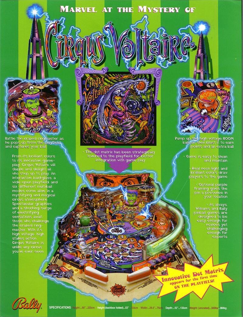 Cirqus Voltaire Pinball Machine by Bally - Image 11